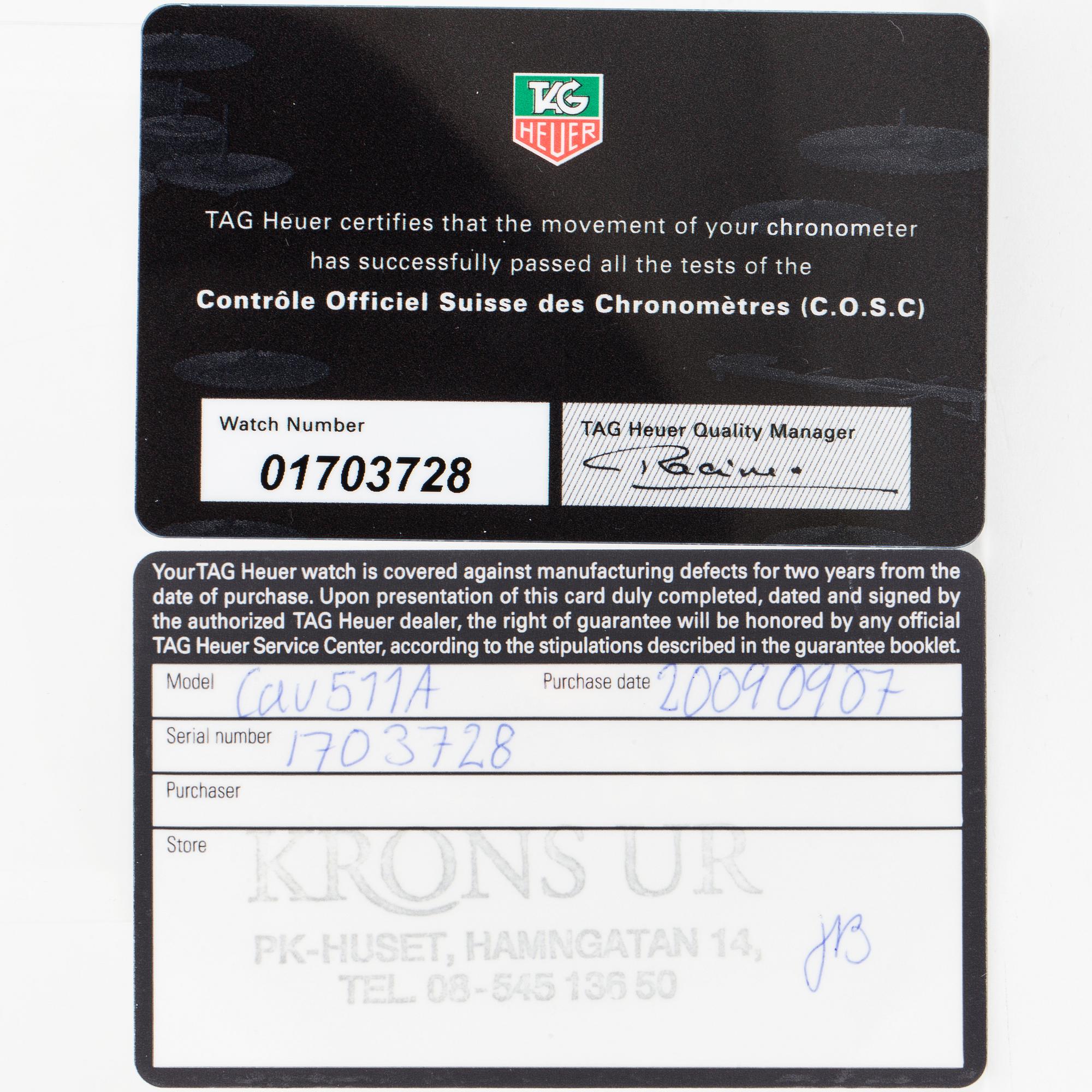 TAG HEUER, Grand Carrera, Chronometer, "Tachymetre", kronograf, armbandsur, 43,5 mm.