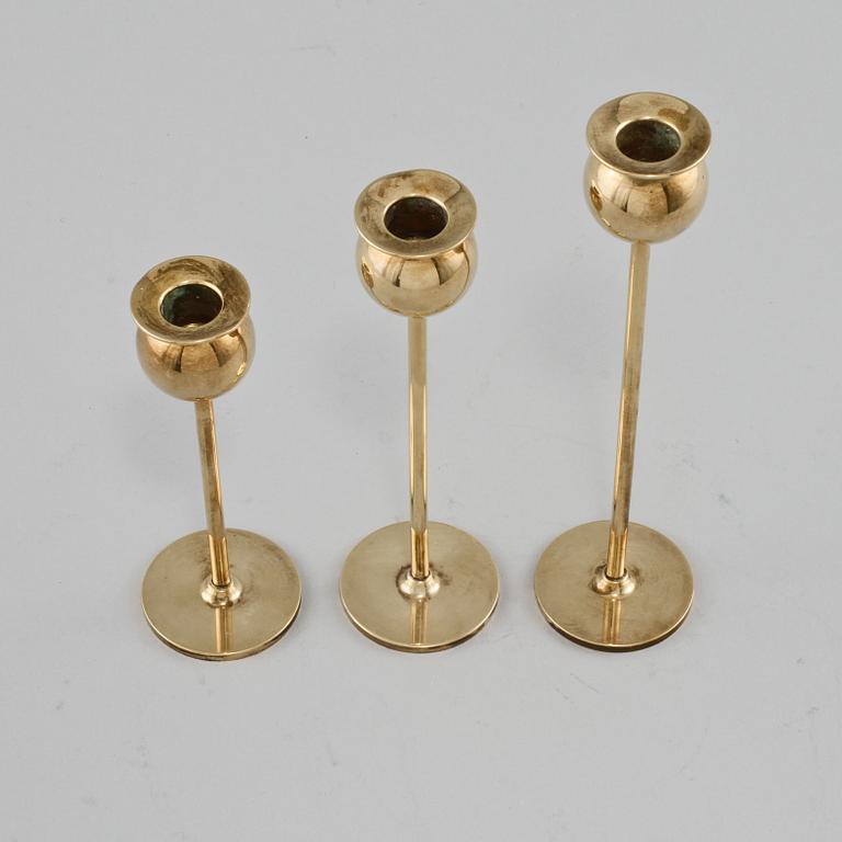 LJUSSTAKAR, 3 st, "Tulpan", Pierre Forsell, Skultuna, 1900-talets andra hälft.