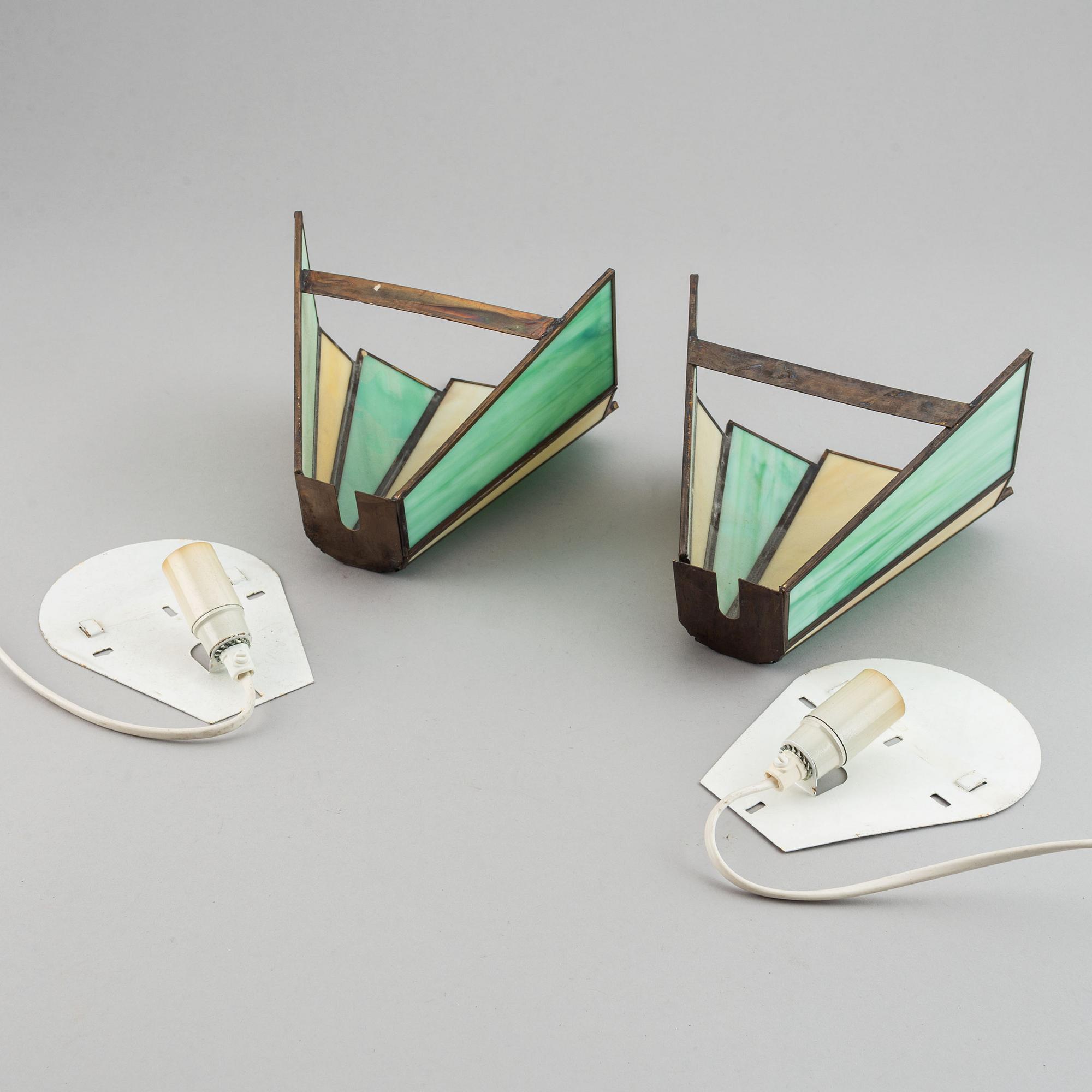 A pair of Art Deco wall lights.