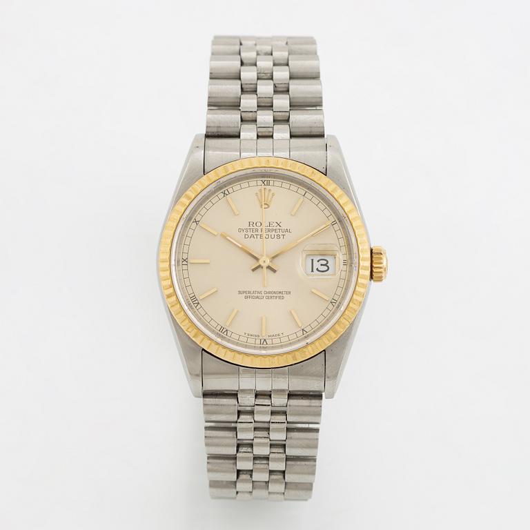 Rolex, Oyster Perpetual, Datejust, Chronometer, armbandsur, 36 mm,
