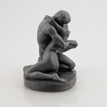 Stephan Sinding, after, a basalt sculpture, "To mennesker", 20th century.