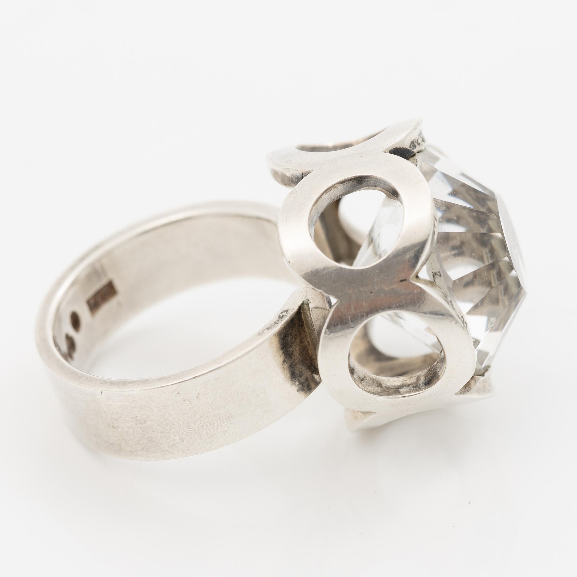 Karl-Ingemar Johansson, Ring, silver with rock crystal.
