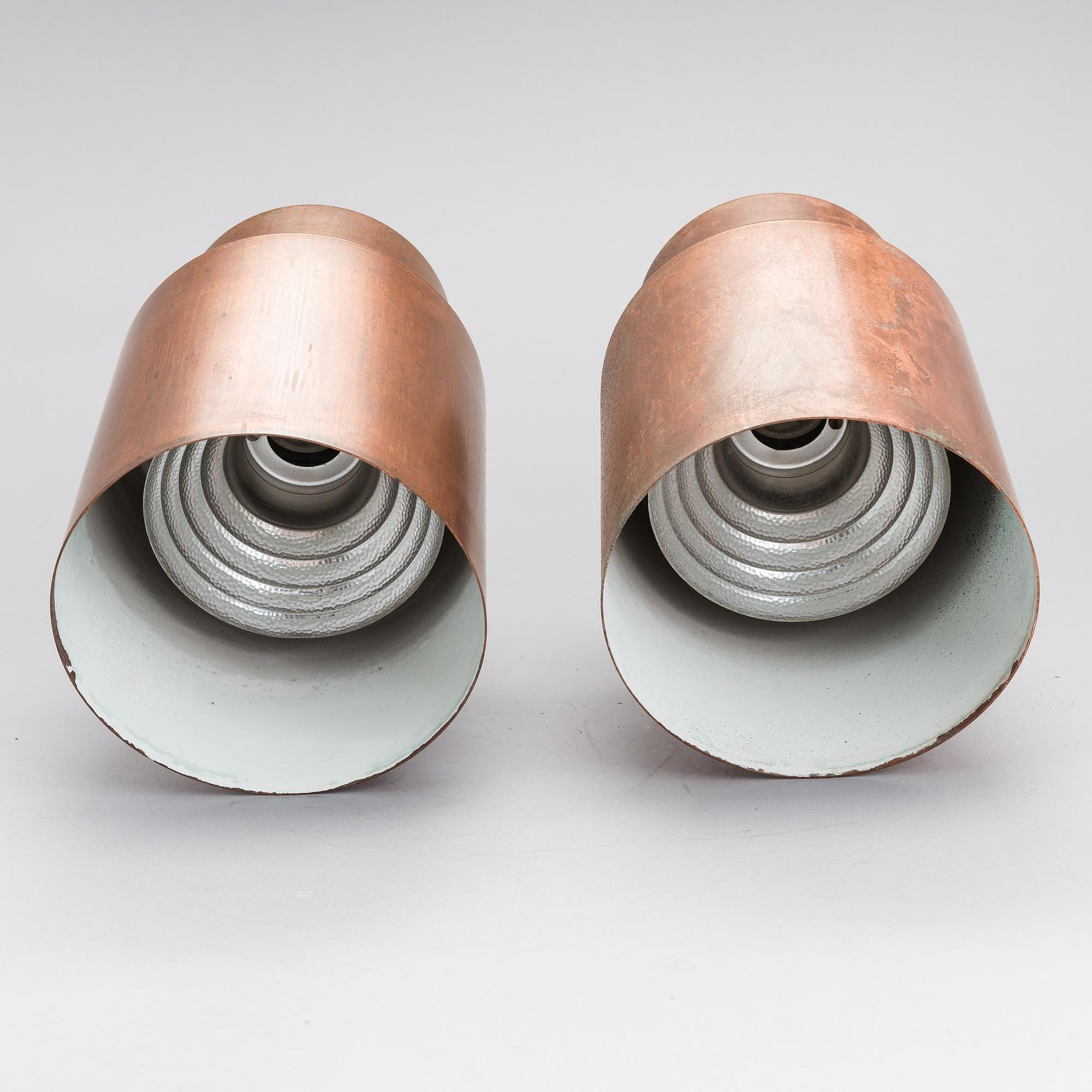 LISA JOHANSSON-PAPE, A pair of wall lamps type 17-033 by Orno, Finland.