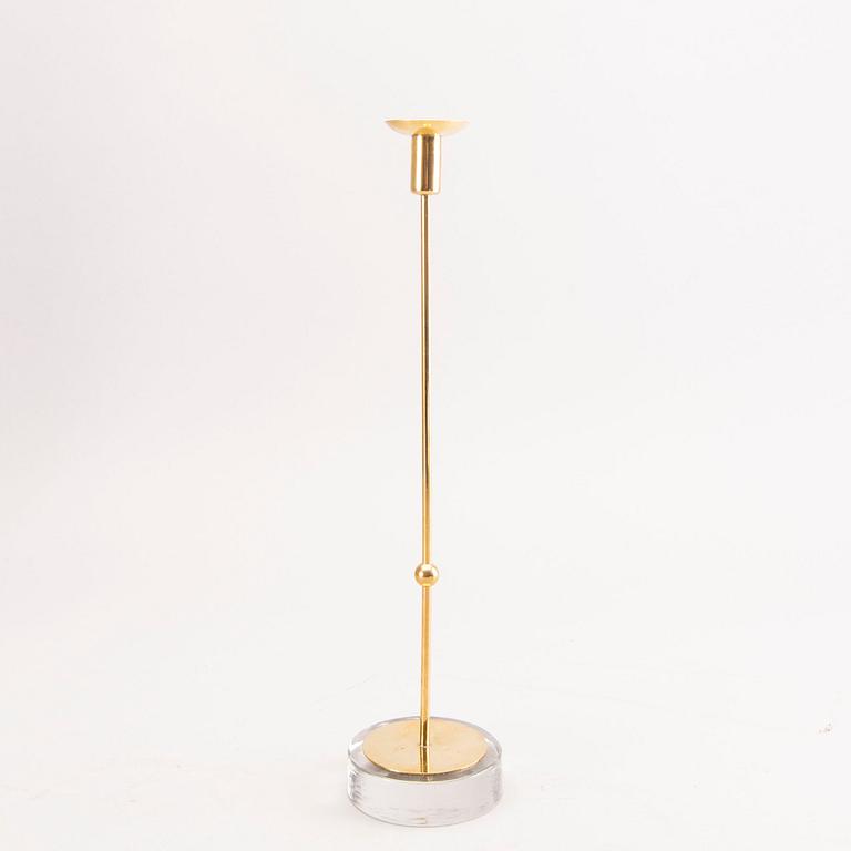 Gunnar Ander, a set of five different brass and glass candle sticks from Ystad Metall mid 1900s/second part.