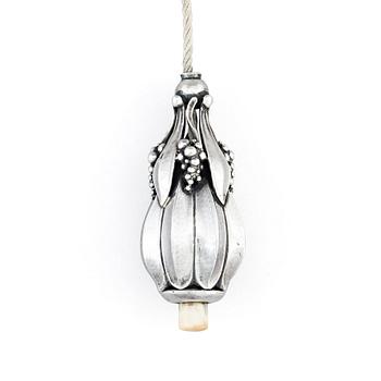 48. Harald Nielsen, a silver pushbell, Georg Jensen, Copenhagen ca 1915-1919, design nr 77.