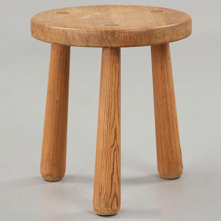 Axel Einar Hjorth, an 'Utö' pine stool, Nordiska Kompaniet, Sweden 1930's.