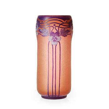 645. A Fritz Blomqvist Art Nouveau cameo glass vase, Orrefors 1915.