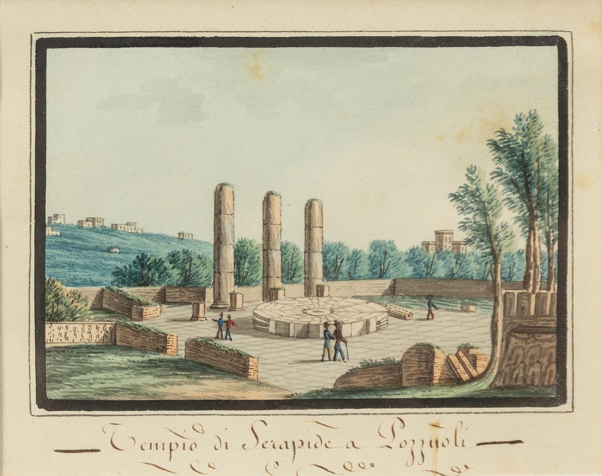 Unknown artist, first half of the 19th century, Travel sketches from Italy, 6 pcs.