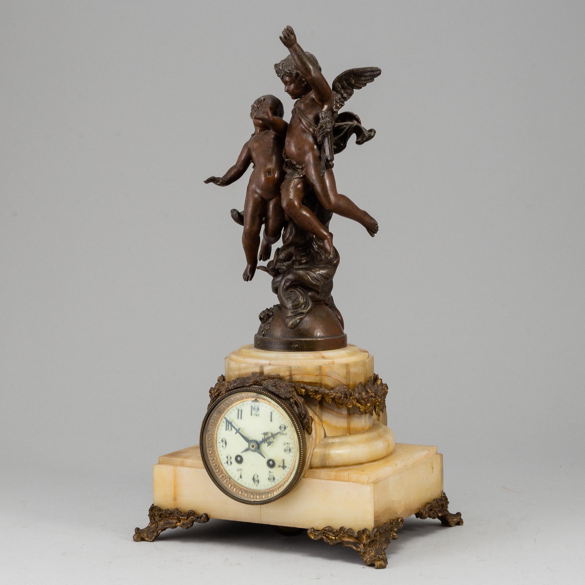 A French pendulum clock, ca 1900.
