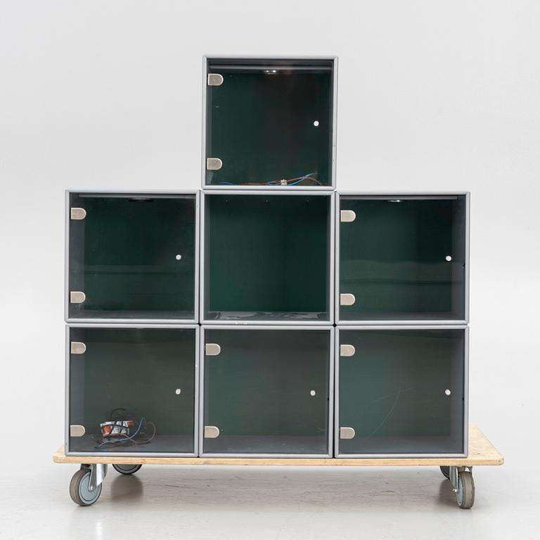 Peter J Lassen, a 7 pieces, shelving system, Montana Møbler, Denmark.