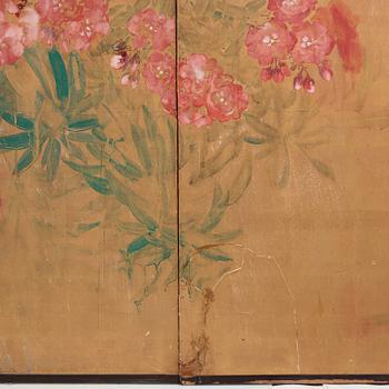 A Japanese six fold screen, early 20th Century.