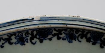 STEKFAT, porslin, Kina, 1700-tal.