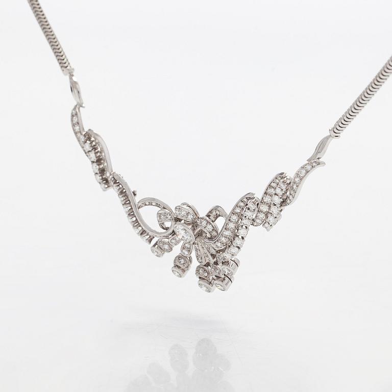 Collier, Bucherer, 18K vitguld med briljanstlipade och åttkantsslipade diamanter.