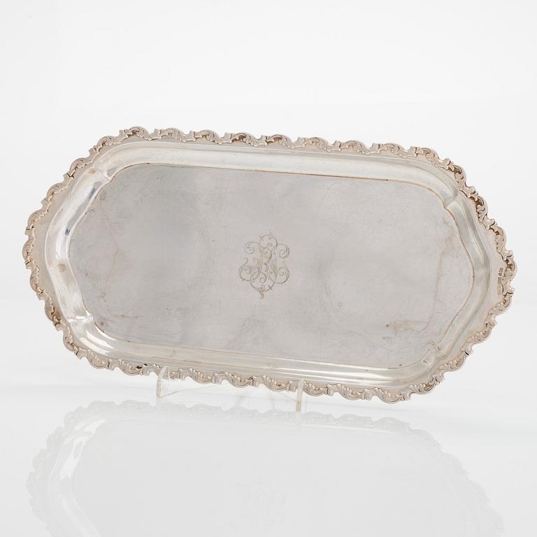 A five-piece silver coffee set, Osuusliike Kultaseppä r.l. Turku 1937 and T.J. Lahti, Vyborg 1922.