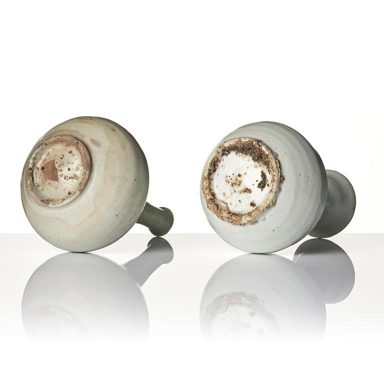 A set of two white glazed vases, Korea, Joseon.