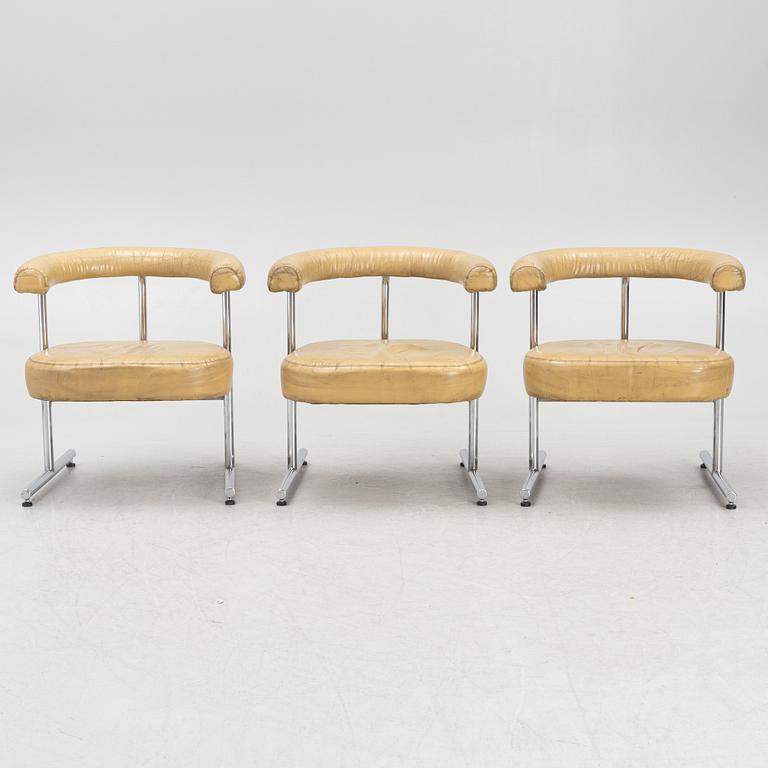 Armchairs, 3 pcs, Scapa Industri AB, Rydaholm, 1960s.