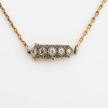 Pendant, gold with old-cut and rose-cut diamonds.