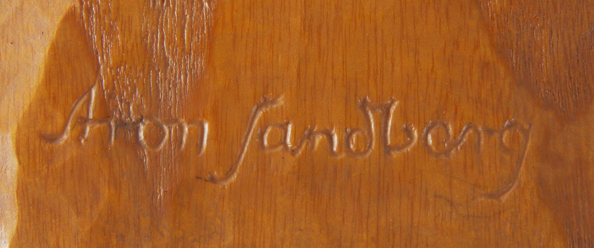 ARON SANDBERG, skulptur, trä, sign.