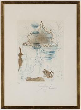 SALVADOR DALI, drypoint etching with hand-colouring, signed and numbered 100/145.