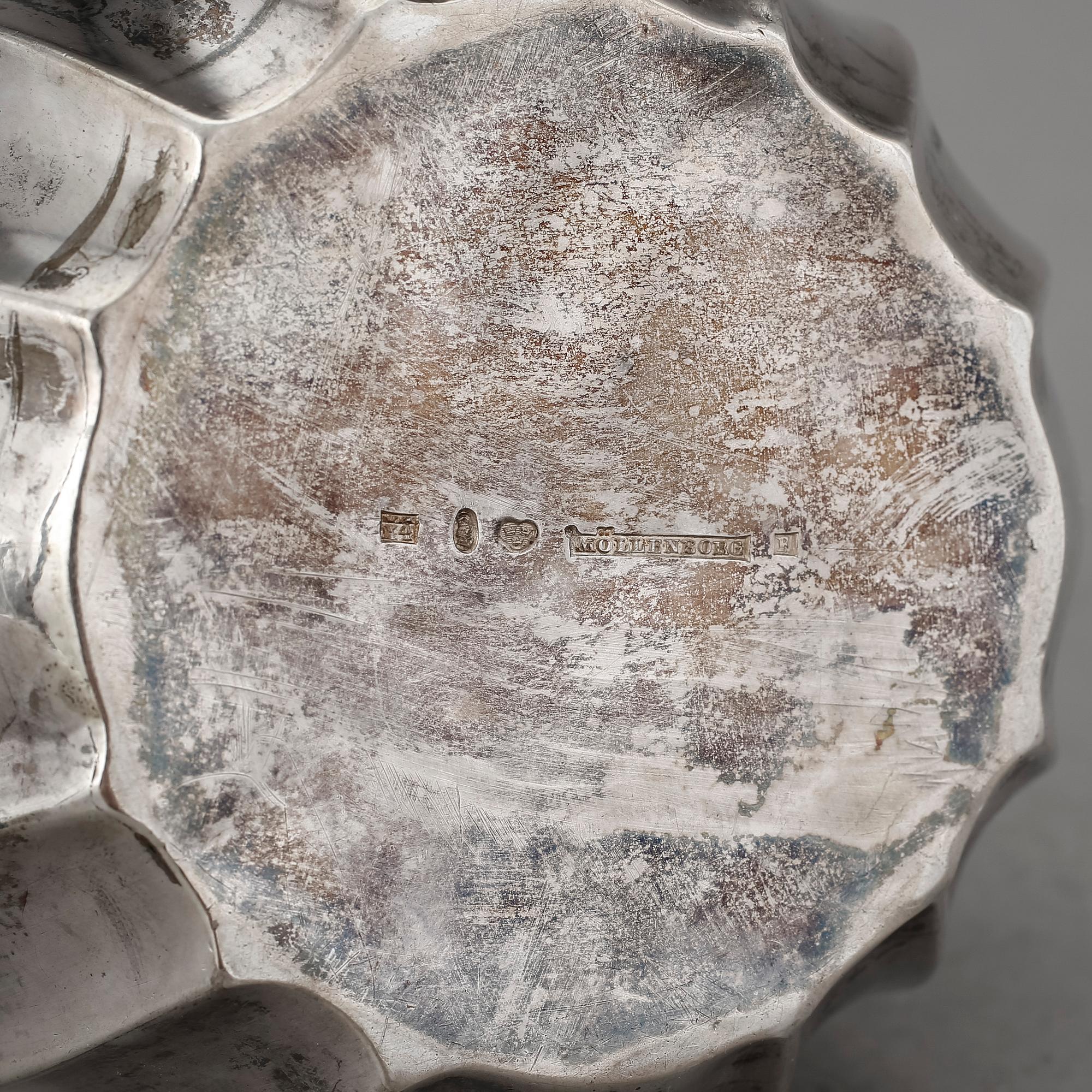 KANNA, silver, Gustaf Möllenborg Feron, Stockholm, 1852? Vikt ca 509g.