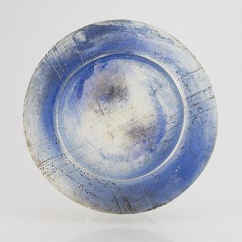 Siv Lagerström, dish, large model, acrylic plastic, blue-toned.
