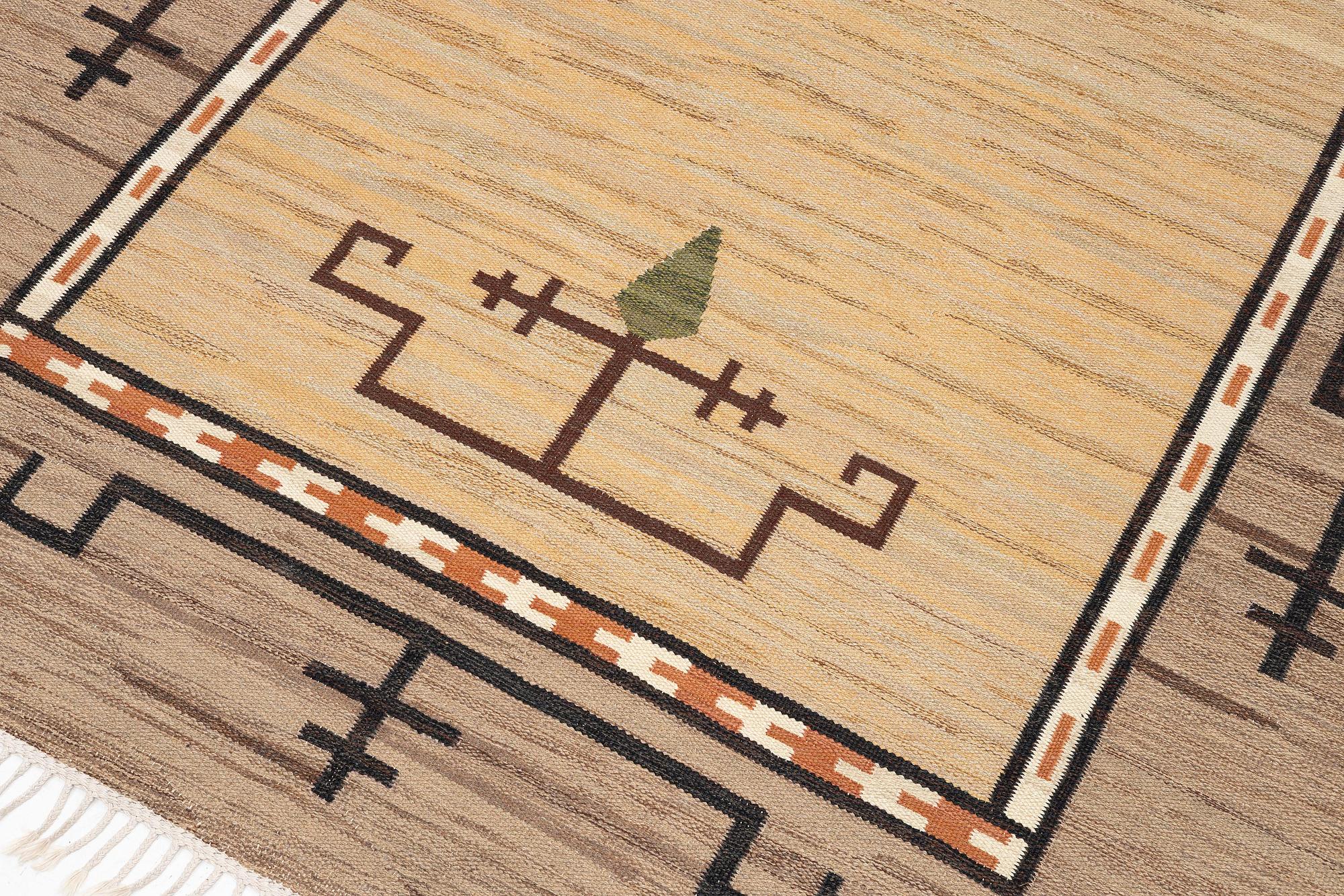 Aina Kånge, a flat weave carpet, c. 310 x 202 cm, signed AK-EJ.