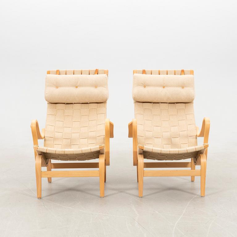 Bruno Mathsson, armchairs 1 pair, "Pernilla", for DUX late 20th century/21st century.