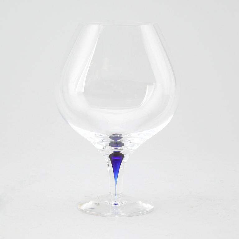 KONJAKSKUPOR, 12 st, glas, "Intermezzo", Erika Lagerbielke, Orrefors.