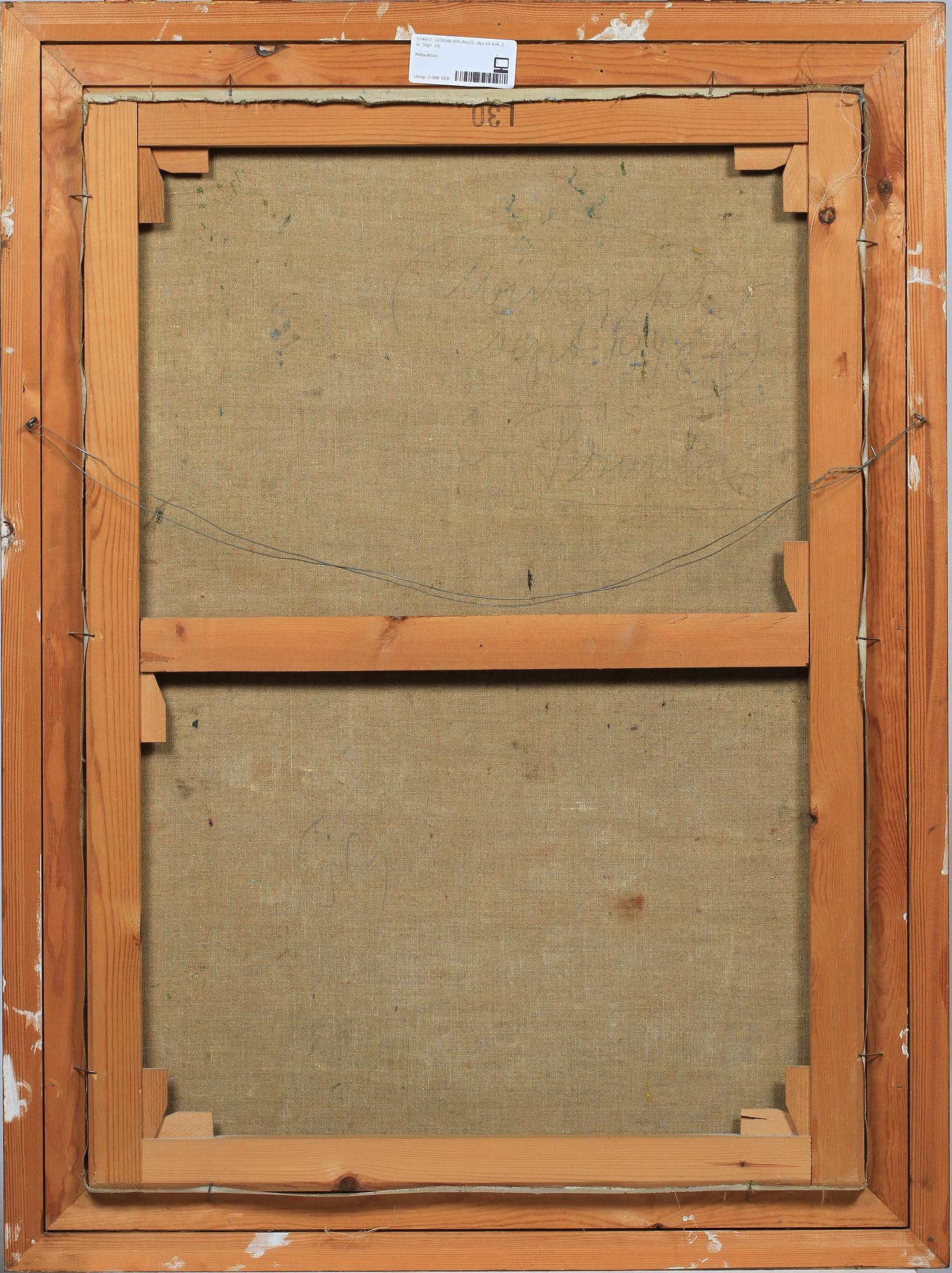 GÖRAN BRUNIUS, olja på duk, 2 st. Sign.