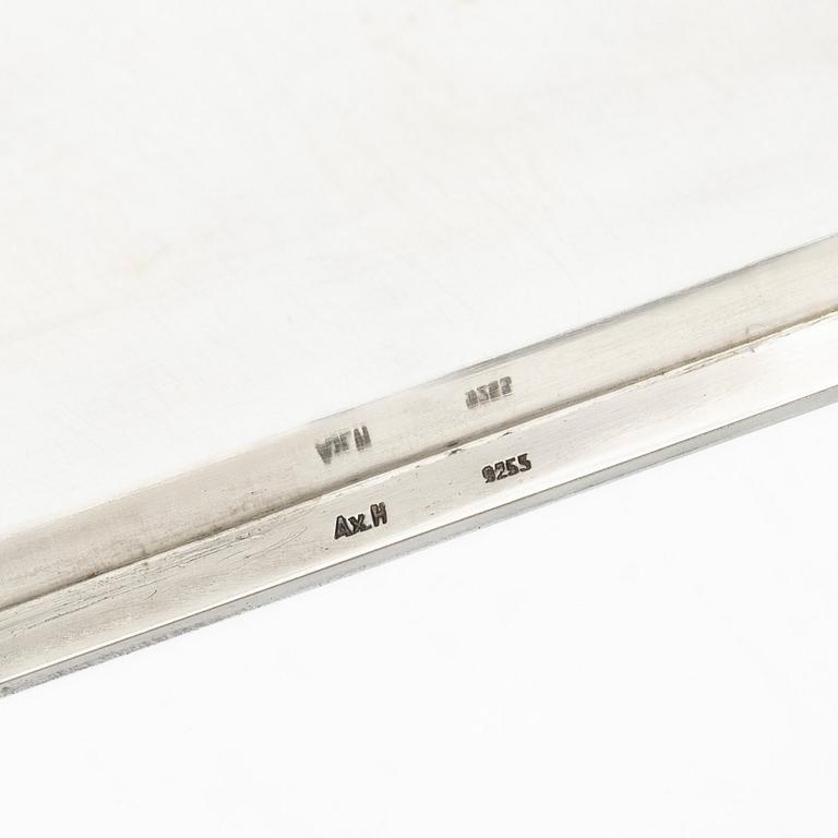 A 20th century sterling silver cigar-box.
