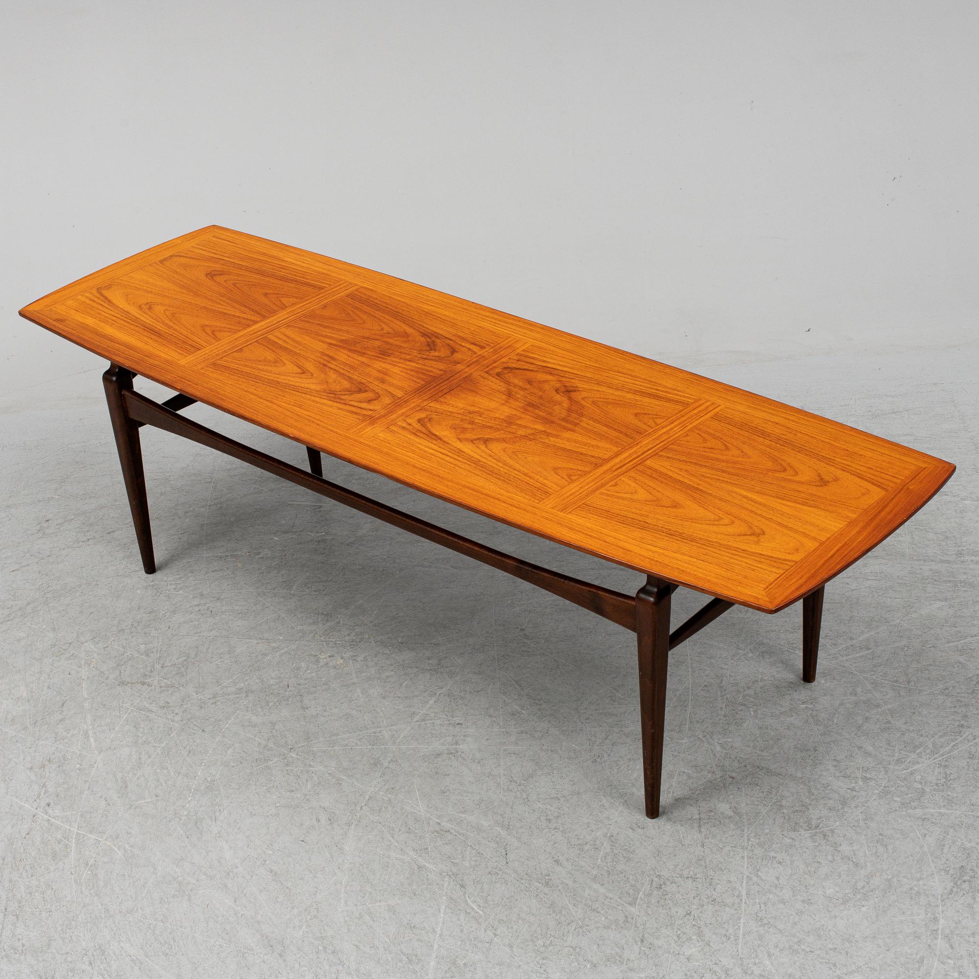 A 1950s teak coffee table by Eric Johansson, Abrahamssons Möbelfabrik AB (ABRA), Sweden.