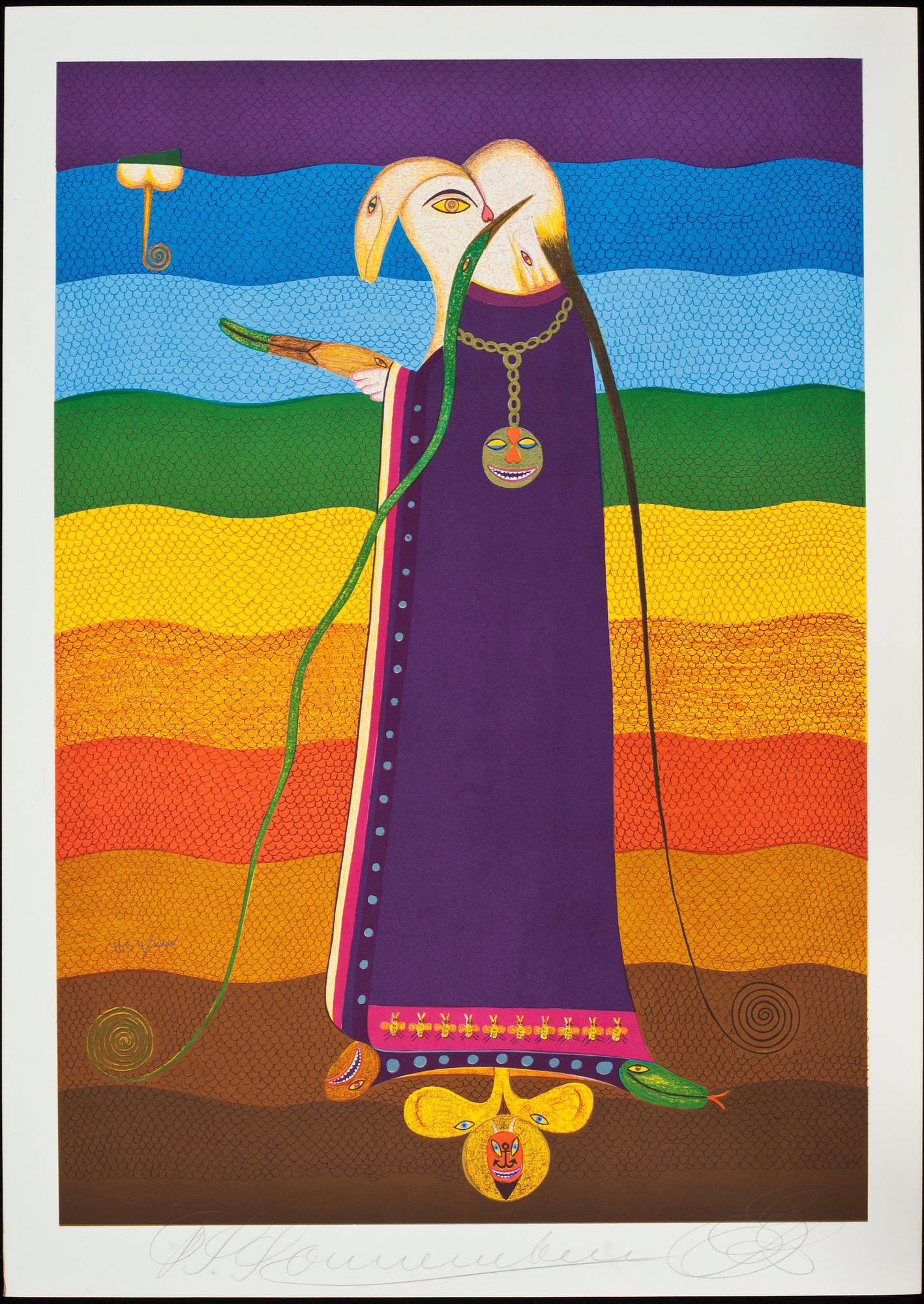 FRIEDRICH SCHRÖDER-SONNENSTERN, färglitografier, 5 st, signerade och numrerade i HC-upplaga, daterade 1971.