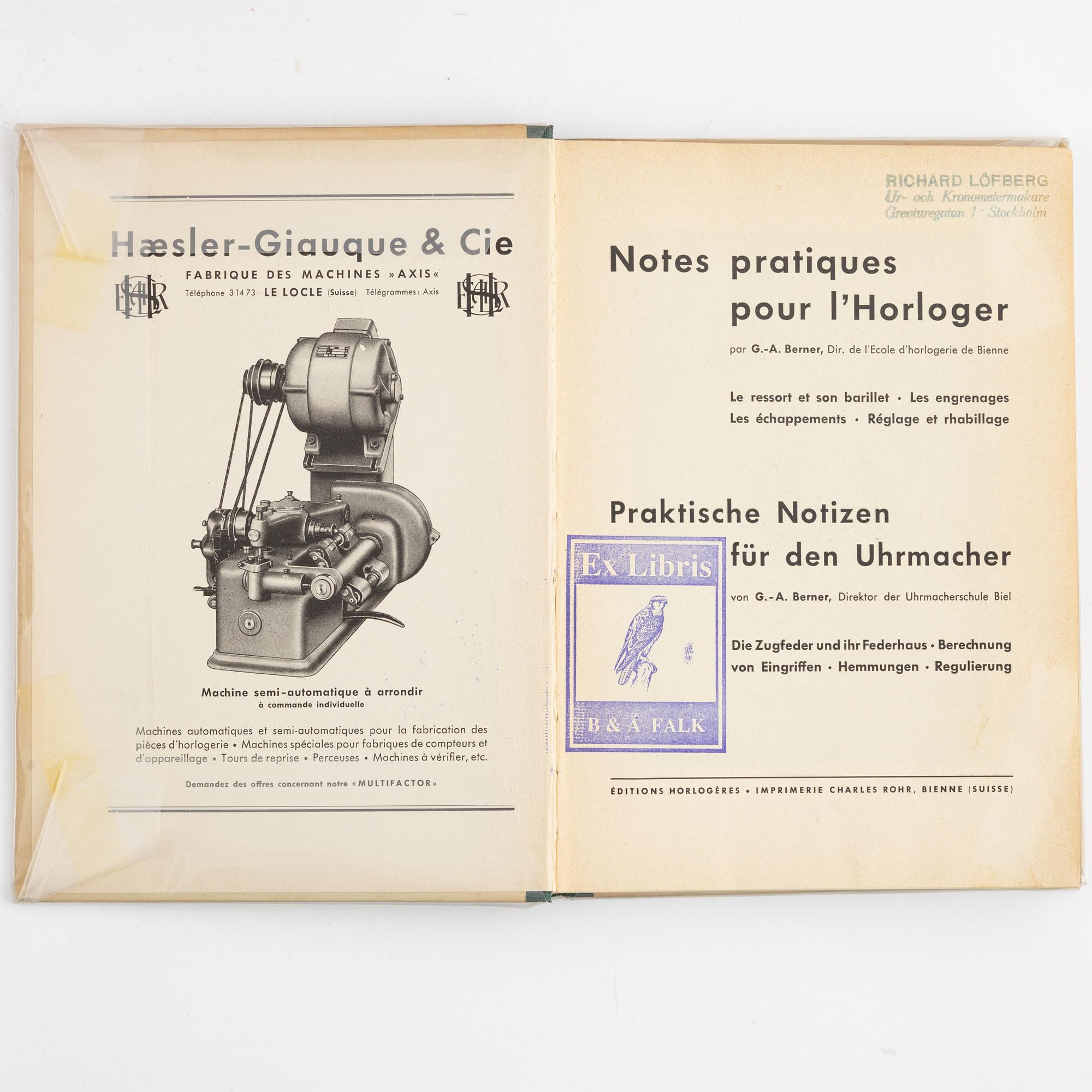 Books about clocks and watchmaking – 31 vols.