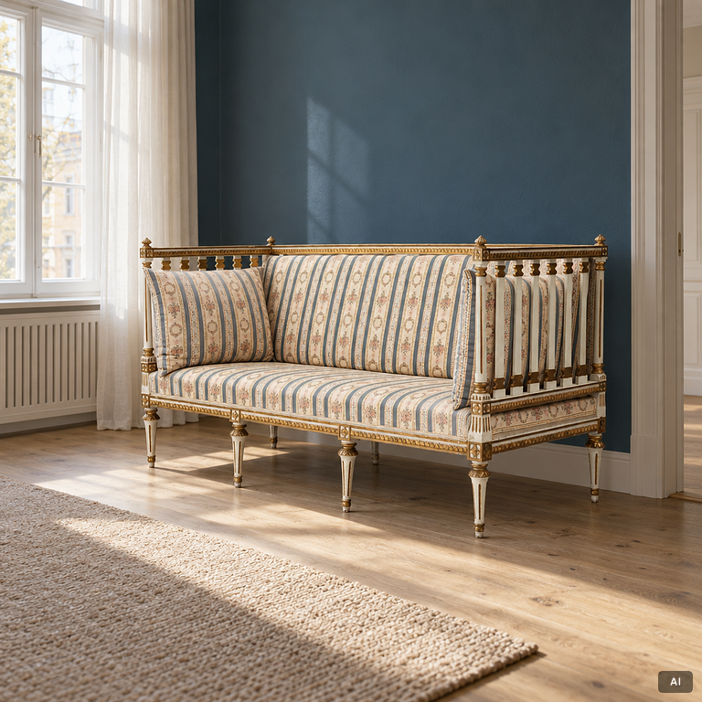 Soffa, sengustaviansk, 1700-talets slut.