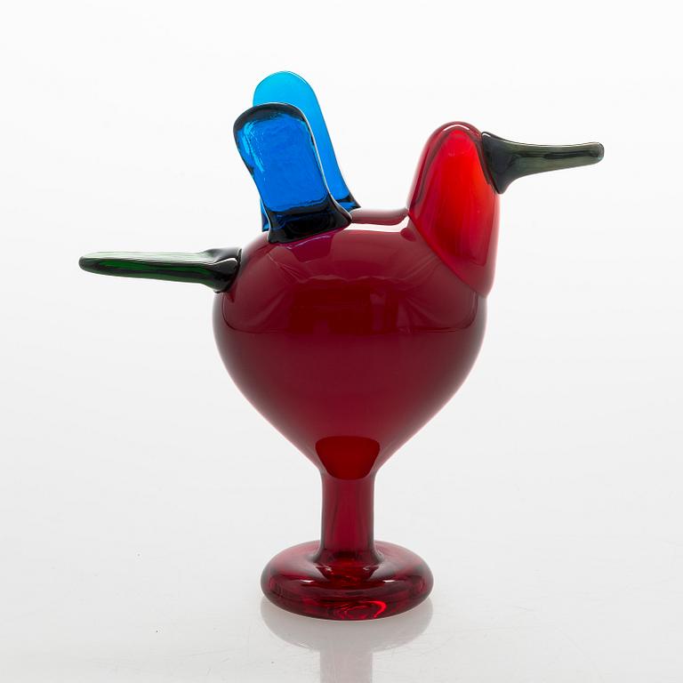 Oiva Toikka, Anniversary glass bird, Nuutajärvi 215 years, signed O. Toikka Nuutajärvi 1793-2008, numbered 1103/1215.