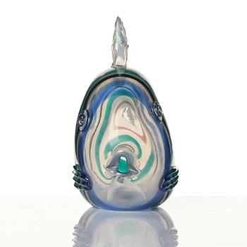Tyra Lundgren, skulptur, "Pesce a Fasce di Colori", modell 2603, glas, Venini, Murano, Italien, sannolikt utförd under tidigt 1950-tal.