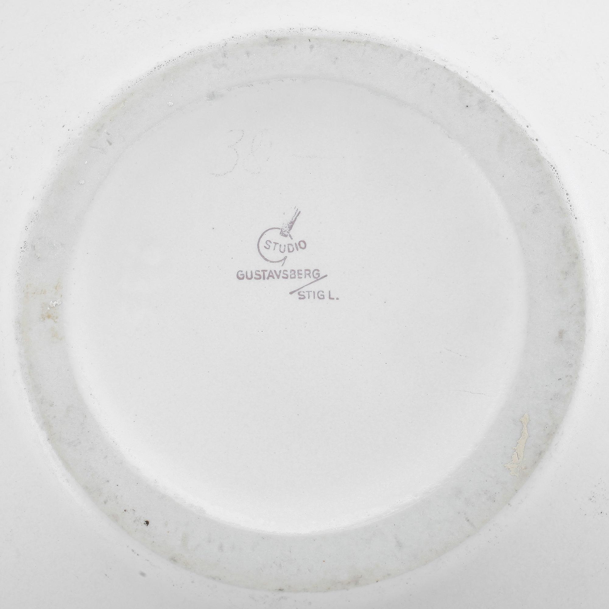 SKÅL, stengods, "Veckla", Stig Lindberg, Gustavsberg.