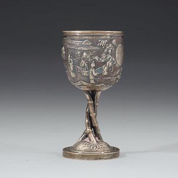 An export silver goblet, early 20th Century.