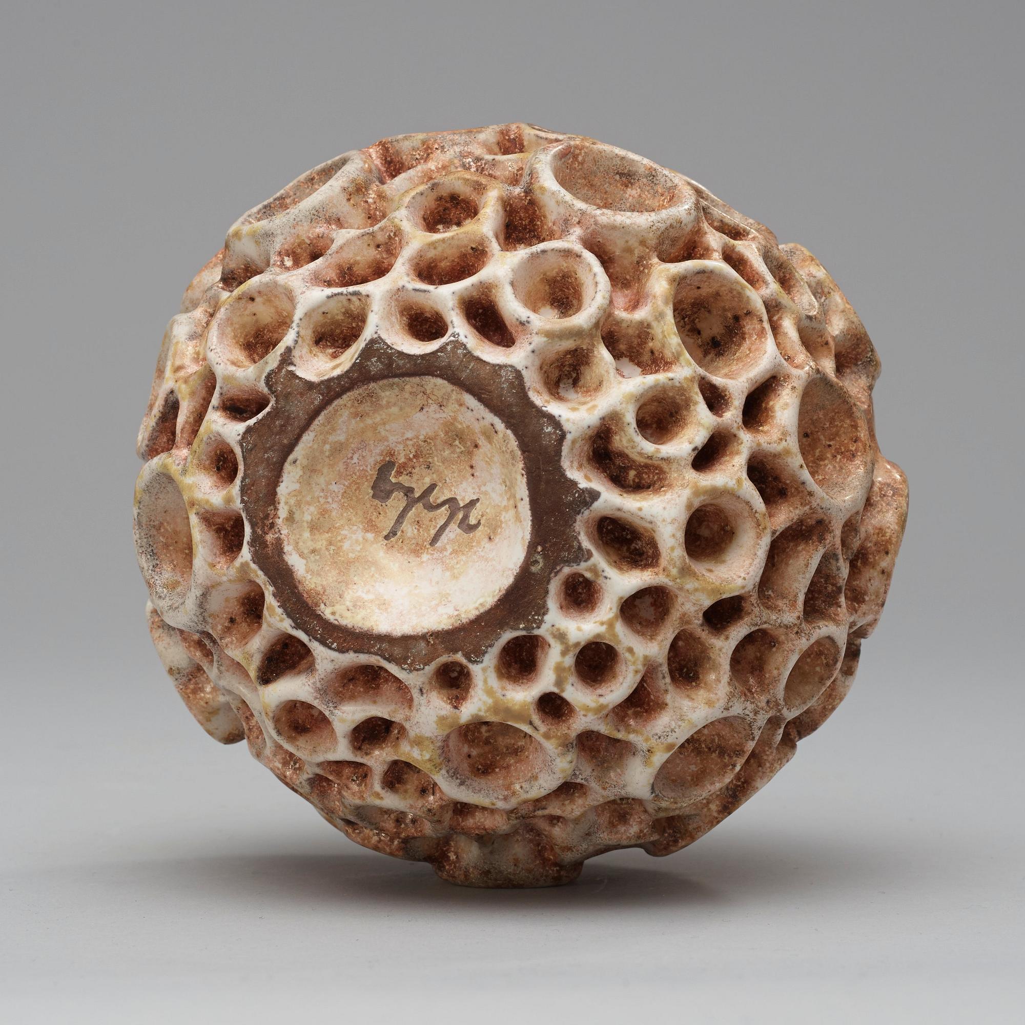 A Hans Hedberg faience sponge, Biot, France.