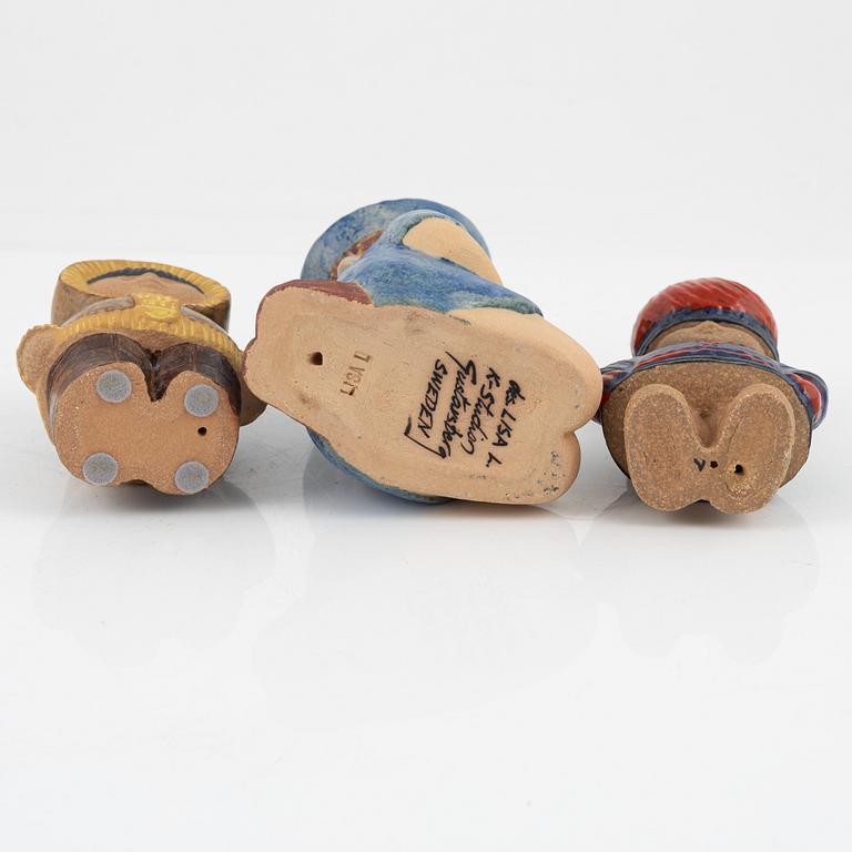 Lisa Larson, six stoneware figurines, Gustavsberg, Sweden.