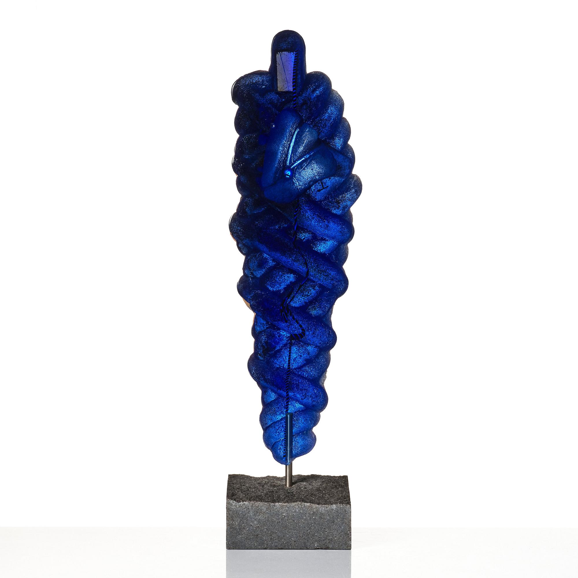Bertil Vallien, a unique glass sculpture 'Vaso Nero', Kosta Boda, Sweden.