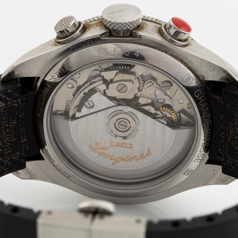 Longines, Grandevitesse, wristwatch, chronograph, 42 mm.