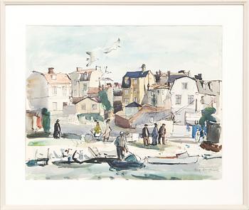 Erik Langemark, watercolour, signed and dated 1950.