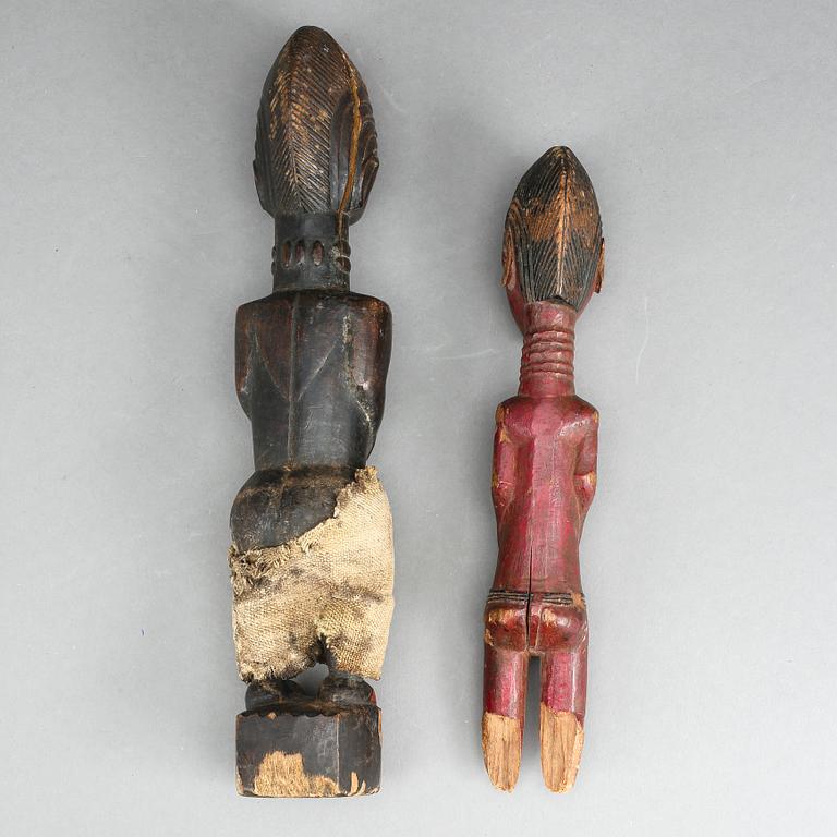 SKULPTURER, 2 st, Afrika, 1900-tal.