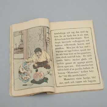 BOK, handbunden, träsnitt på rispapper,"Momotaro", Japan, 1900-talets första hälft.