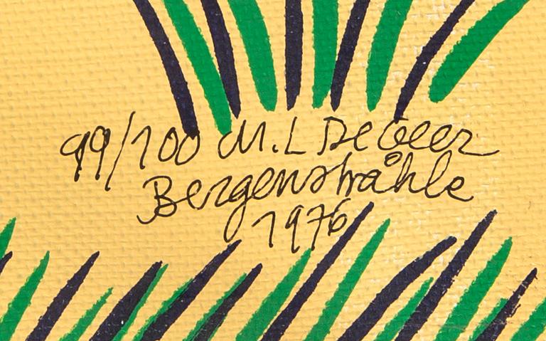 Marie-Louise Ekman, silkscreen på duk signerad daterad och numrerad 99/100 1976.