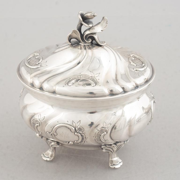 A Three Piece Silver Coffee Service, including mark of CG Hallberg, Stockholm 1961.
