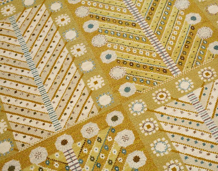 Marianne Richter, A CARPET, "Gula trädet", knotted pile, ca 236,5 x 178,5 cm, signed AB MMF MR.