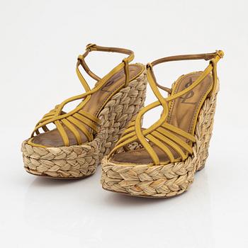 Yves Saint Laurent, a pair of wedge sandals, size 36.