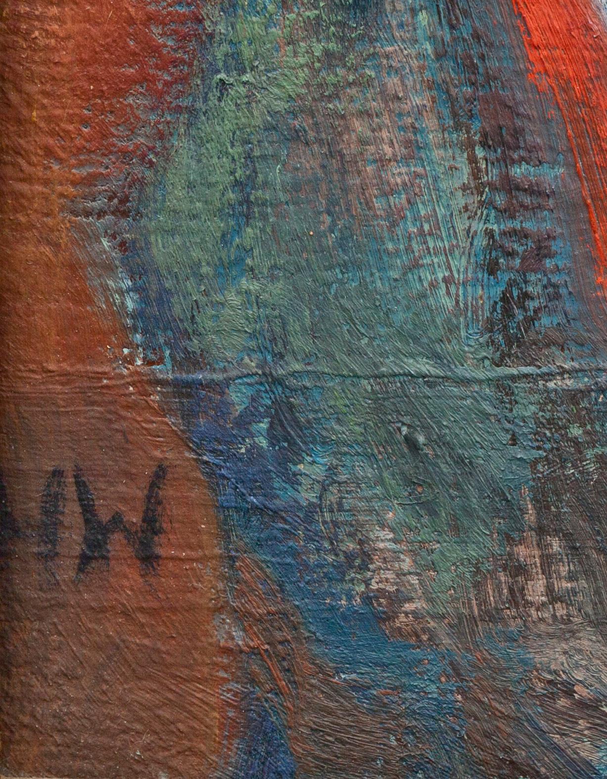 OKÄND KONSTNÄR, olja på duk, monogramsignerad HW.